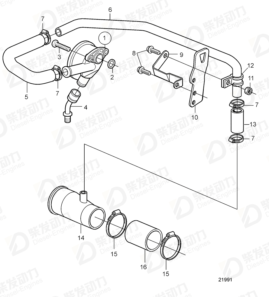 volvo penta Connector 20405938 Drawing volvo penta Connector 20405938 Drawing